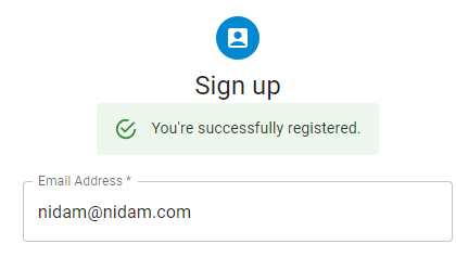 Sign Up Success