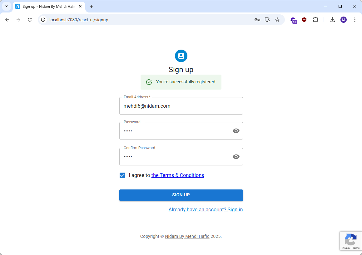 sign up